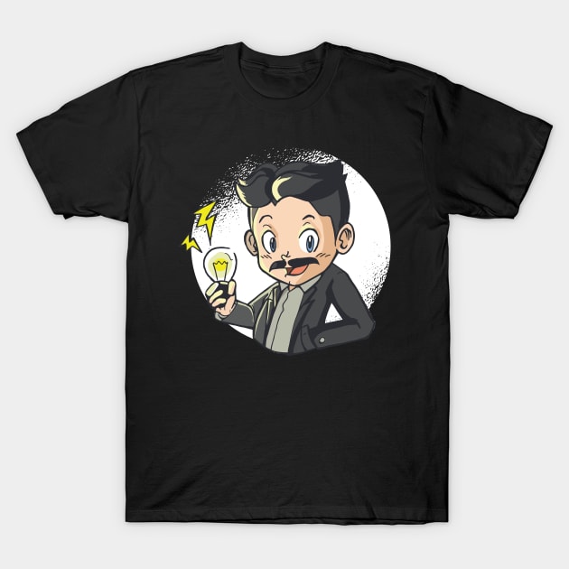 Funny Nikola Tesla Comic T-Shirt by Urban_Vintage